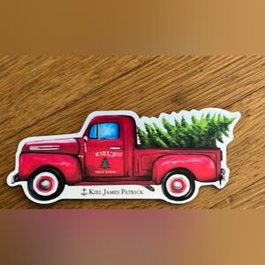 New Kiel James Patrick Red Truck Christmas Sticker